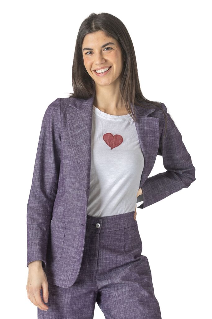 Blazer monopetto denim Susan Santi