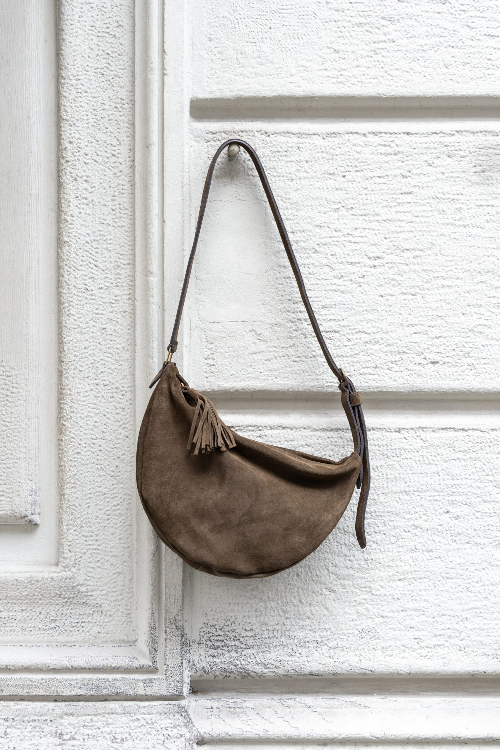 Moon bag suede antracite Susan Santi